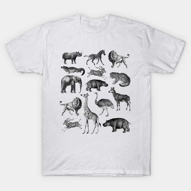 Vintage Animal Safari Collage T-Shirt by OpalEllery